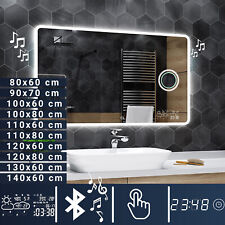 Miroir Salle De Bain Lumineux Led Station MÉtÉo Bluetooth Osaka + Touch