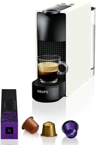 Nespresso Essenza Mini Coffee Machine White With Aeroccino 3 Milk Frother