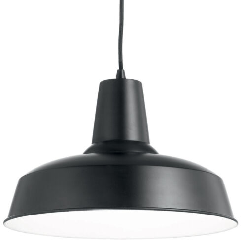 netlighting moby 1 light dome ceiling pendant e27 black