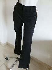 Neuf Superbe Pantalon Camaieu Jeans Slim Noir Coupe Droite Taille 42 