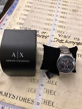 New Authentic Armani Exchange Silver Blue Dial Chronograph Men's Ax1607 Watch