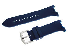 New Blue Silicone Rubber Diver Watch Strap Band For (fit) Armani Exchange