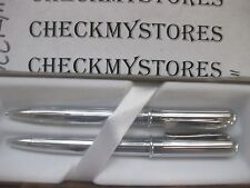 New Cross Bille Ball Point Pen & Pencil Set Satin Chrome At0191-8