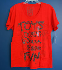 New Disney Store Toy Story Buzz Woody V-neck T-shirt Ladies Xl