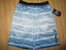 New* Hurley Mens S Shorts Gym Blue White Stripes Burnt $45 Retail