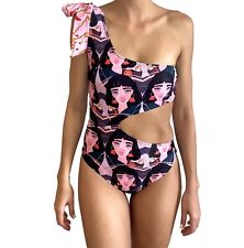 New! One Piece Swimsuit One Shoulder Size Medium Face To Face