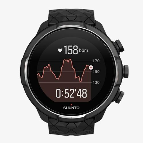 New Suunto 9 Baro Unisex All Black Wrist Hr Gps Smartwatch - Ss050019000