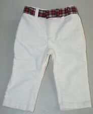 New W Tags Ralph Lauren Child Girls Corduroy White Pants W Red Green Belt 12 M