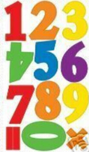 Numbers Primary Colors Wall Stickers 48 Colorful Decals School Room Decor
