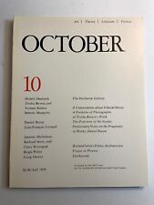 October 10 Mit Press Serra Duchamp Rainer Buren New Sc Inst. For Architecture