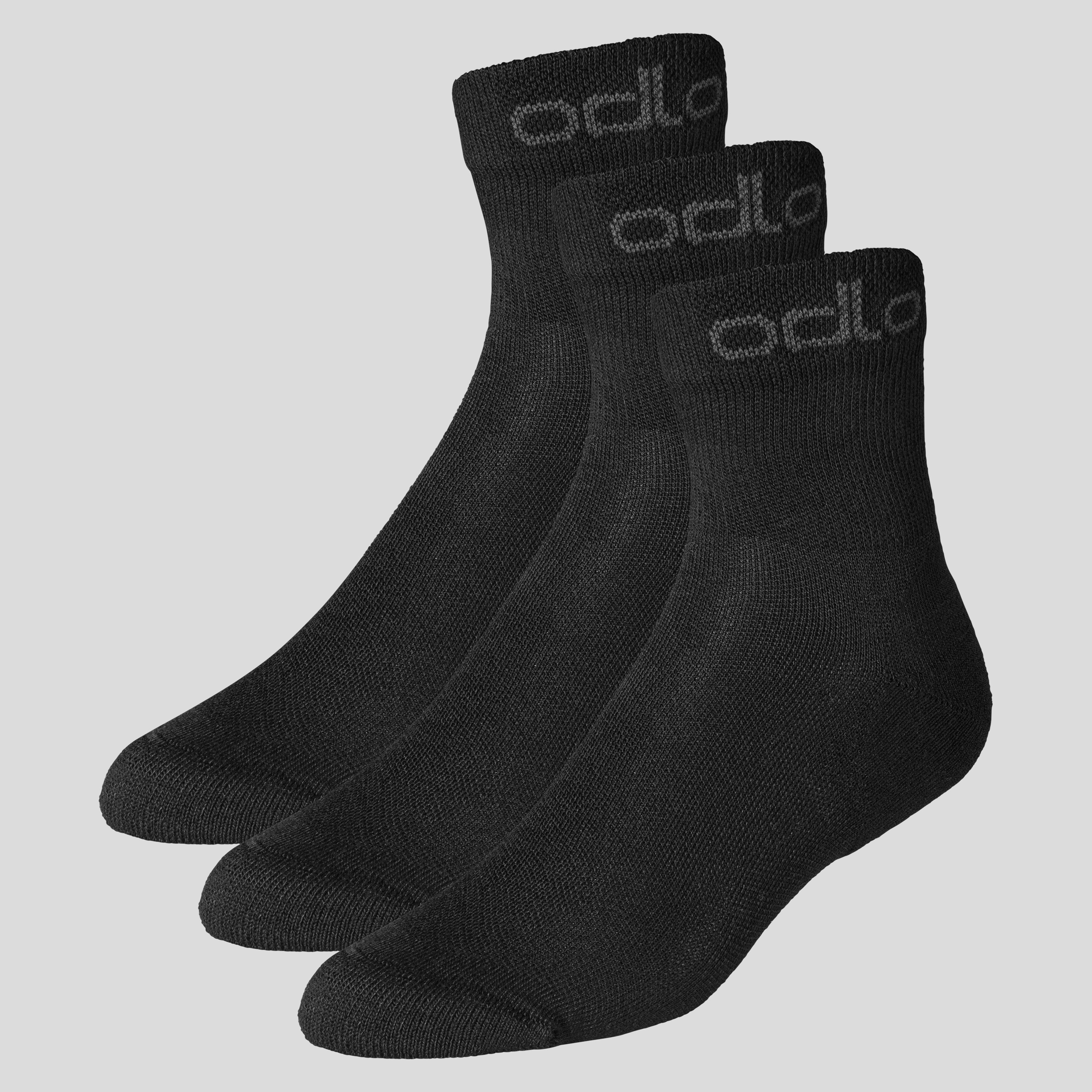 odlo lot de 3 paires de chaussettes basses active, 39-41, noir