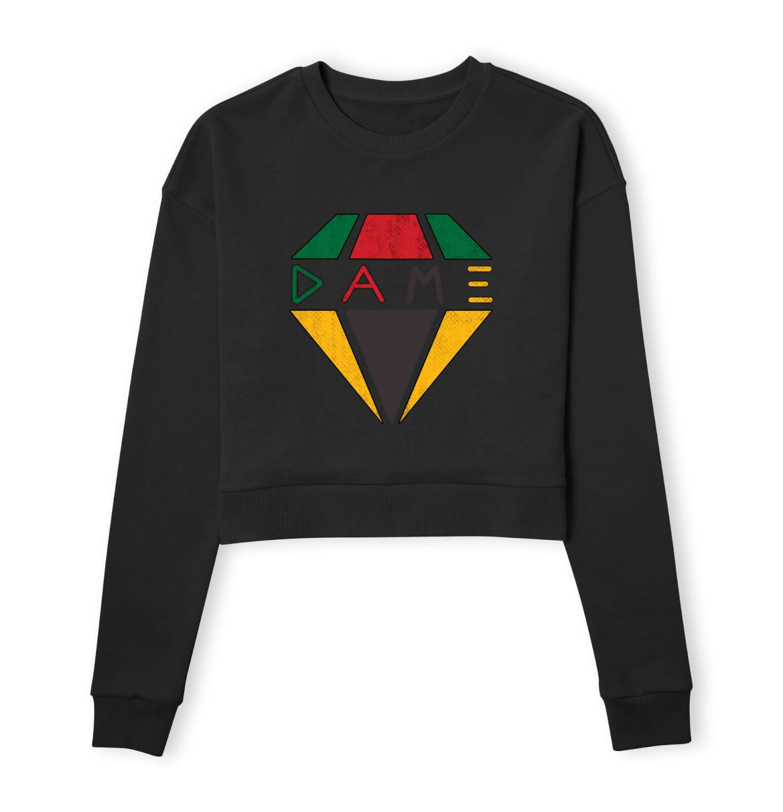 original hero creed dame diamond logo women's cropped sweatshirt - black - xs