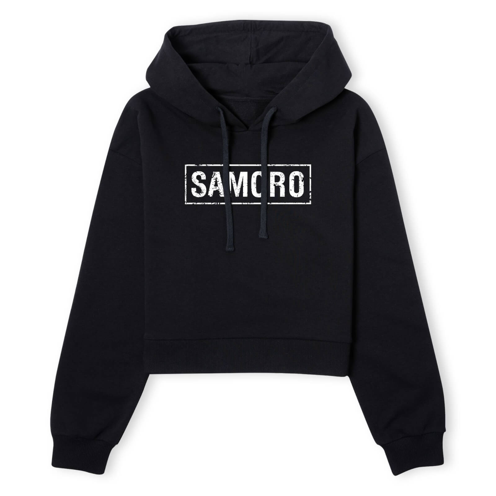 original hero sons of anarchy samcro box women's cropped hoodie - black - xs - noir