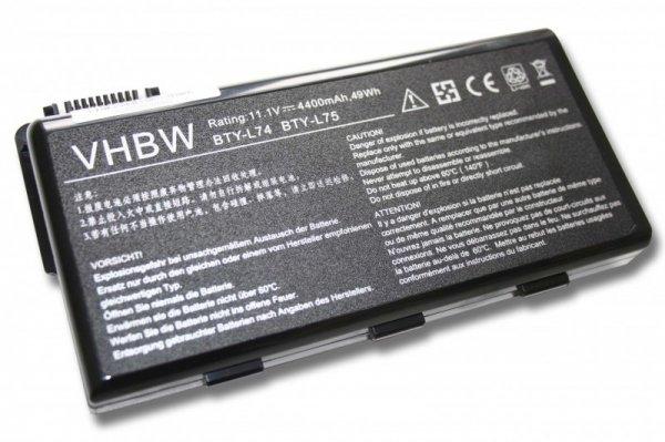 ozzzo batterie type bty-l74 - bty-l75 pour msi cr500 cr600 cr610 4400mah