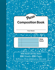 Pacon Composition Book, 9-3/4 X 7-1/2 Inches, 3/8 Inch Ruled, Pastel Blue