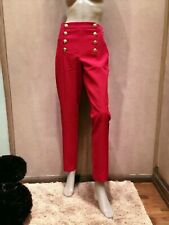 Pantalon Tailleur Femme Rouge (34-38) -taille Haute -gaelle Paris