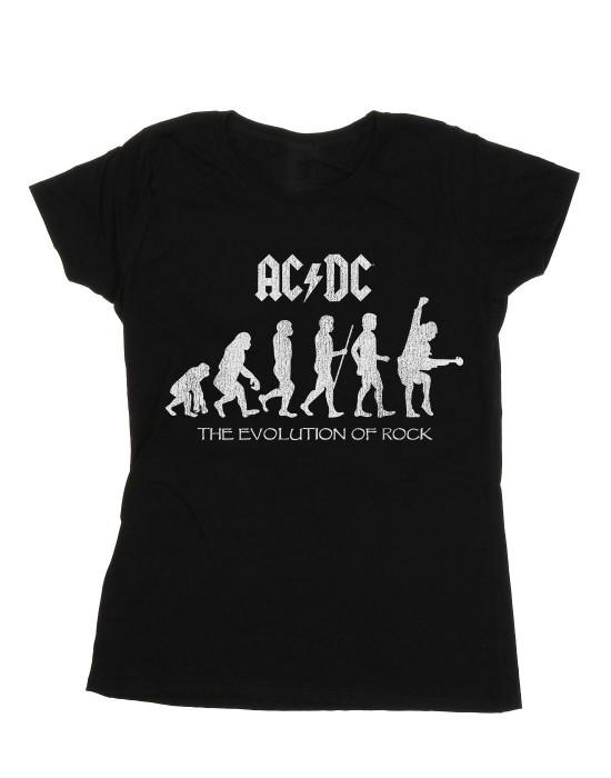 pertemba fr - apparel acdc womens/ladies evolution of rock cotton t-shirt