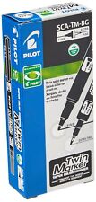 Pilot Begreen Recycled Twin Tip Permanent Marker 0.8/2.0 Mm Tip - Black, Box Of 