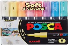 Posca - Pc1mc - Extra Fine Bullet Tip Pen - Soft Colors, 8 Pc