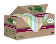 Post-it Super Sticky 100% Recycled Notes, Pack Of 14+4 Free Pads, 70 Sheets Per 