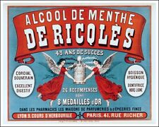 Poster Hq 40x60cm D'une Affiche Vintage Publicité Alcool De Menthe Ricqlès