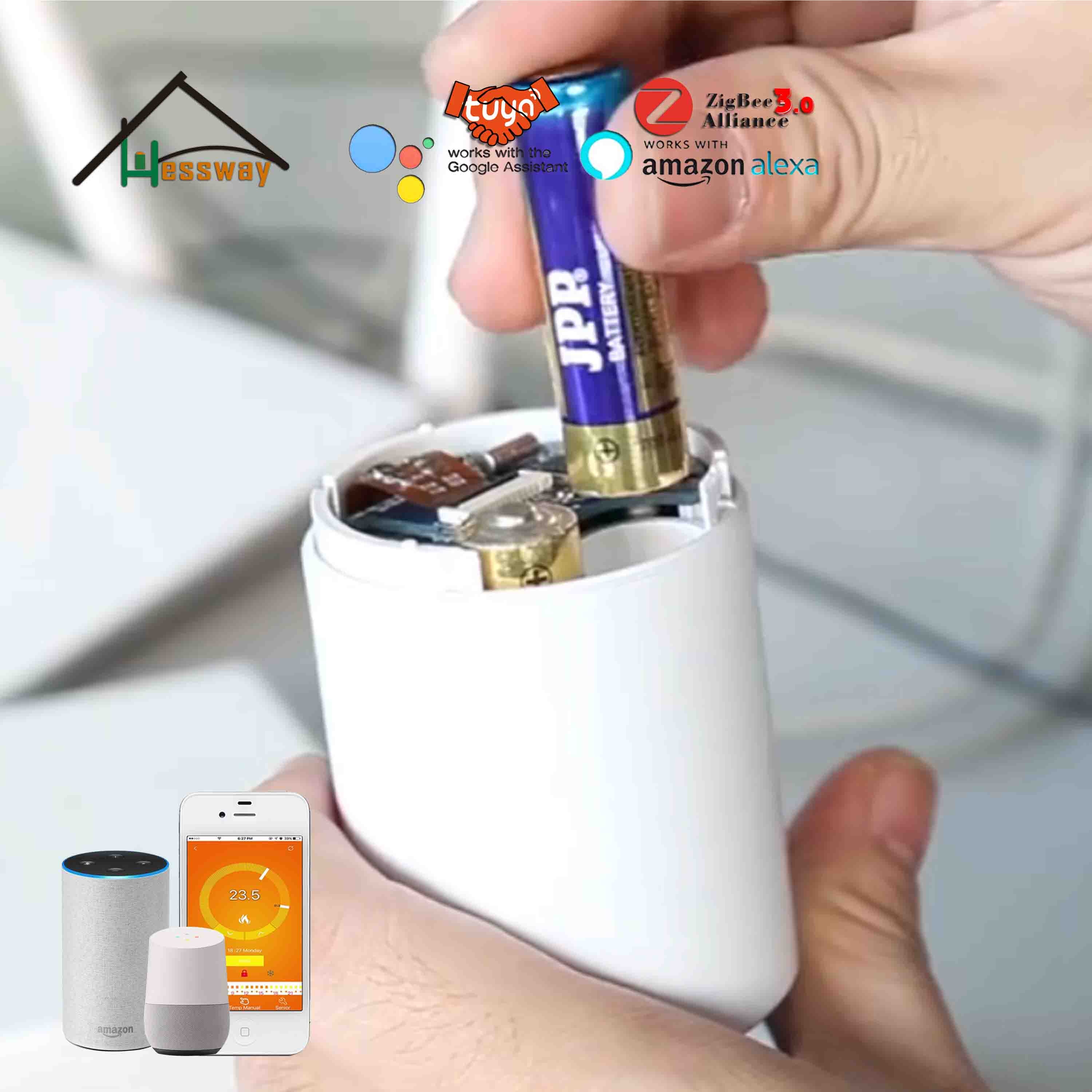 productspro batterie alcaline 3.0v, faible puissance, module zigbee, vanne de thermostat alliance, fonctionne avec alexa google home