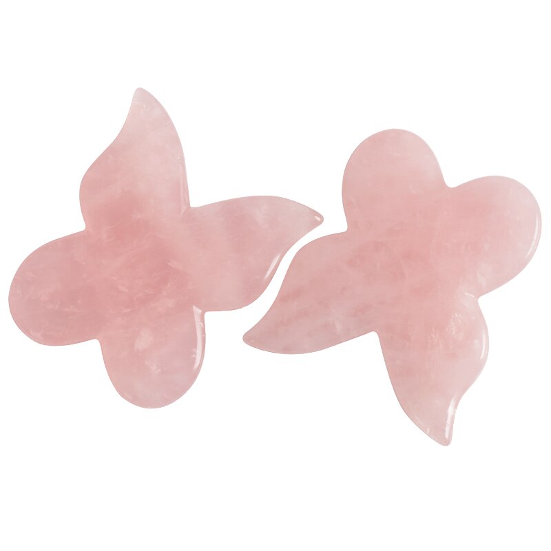 productspro guasha en quartz rose naturel avec coffret , spa, outil de massage amincissant pour le visage, le dos et les pieds