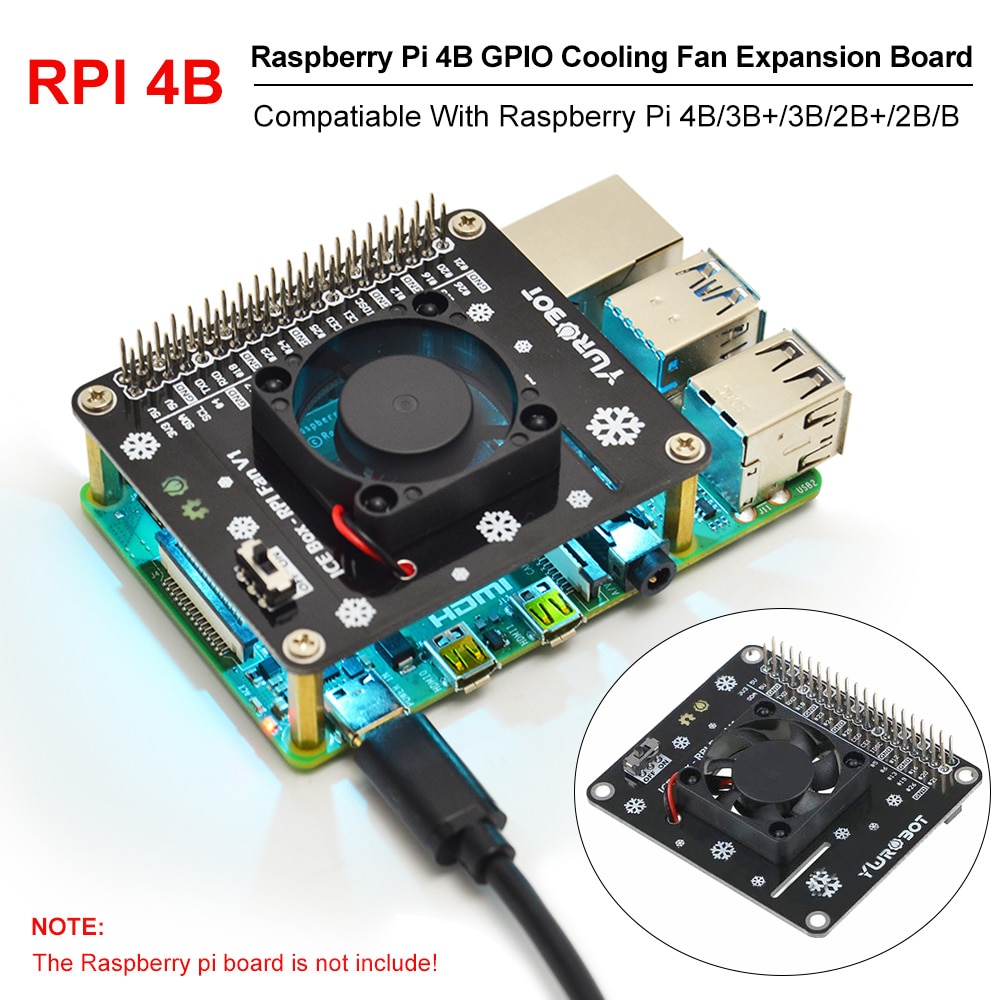productspro raspberry pi gpio â€“ panneau d'extension de ventilateur de refroidissement, avec led, compatible avec raspberry pi 4b/3b +/3b