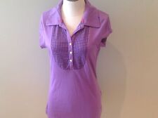 Puma Sport Life Style Polo Golf Shirt Women Sleeveless New S Purple Bib Front
