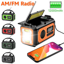 Radio Multifonction Solaire à Manivelle Portable - Lampe De Poche, Alarme Sos, A