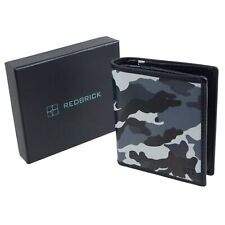 Redbrick Cuir Homme Compact Portefeuille Gris Camouflage Rfid Protected