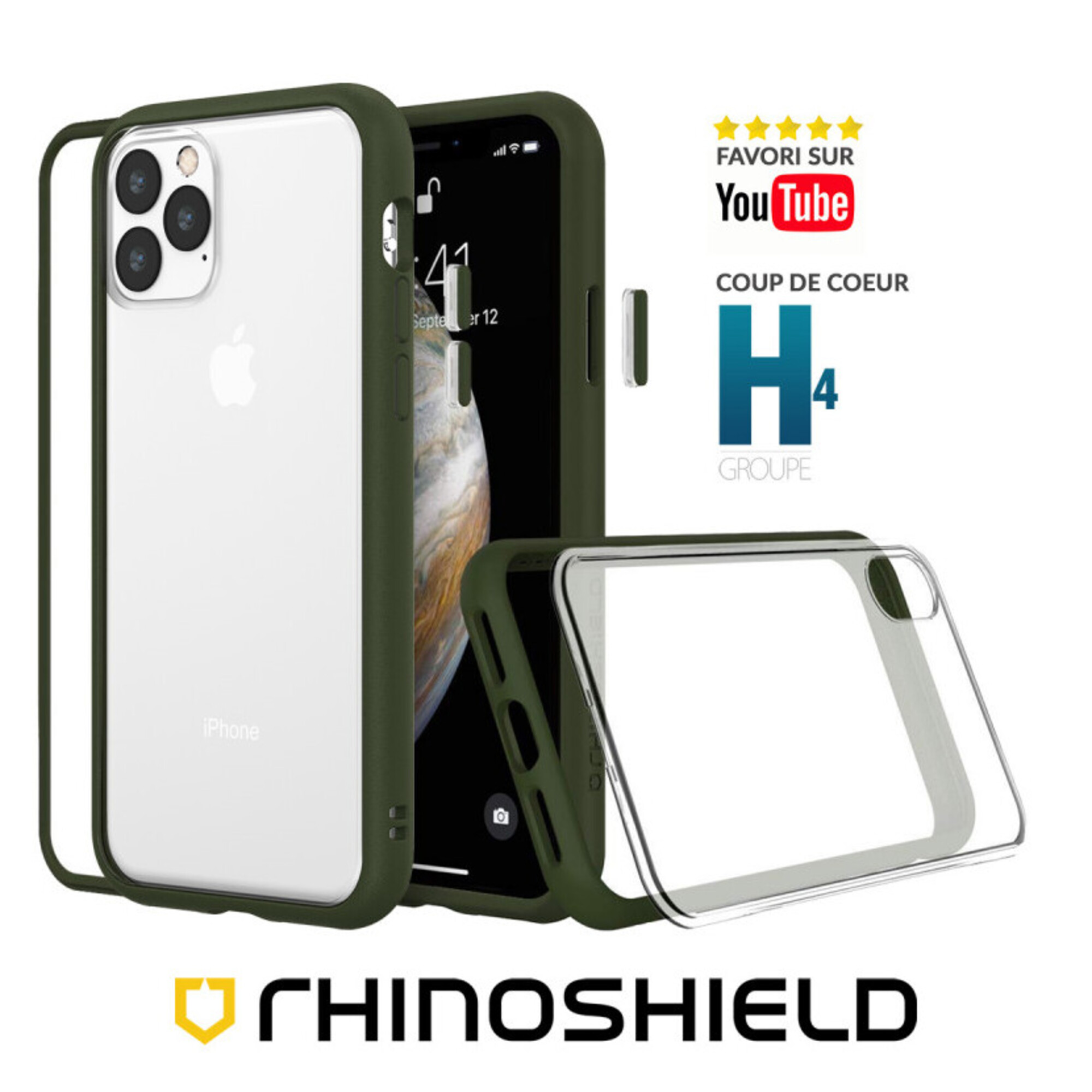 rhinoshield coque modulaire mod nx vert camouflage pour apple iphone 12 pro max (6.7) - neuf uomo