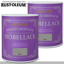 Rust-oleum 2x750 Ml Métallique Surface Vernis Meubles Argent Minable Rustoleum