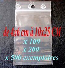 Sachets Zip Plastique Transparent Pochette Pression 50 Microns Plusieurs Formats