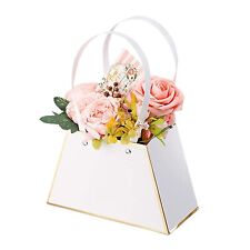 Sacs-cadeaux Fleurs Portables élégants Avec Poignées Boîtes En Papier Artisa