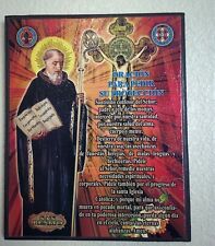Saint Benito Pray In Wood Retablo (caja 3)