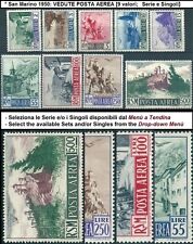 * San Marino 1950: Vedute Posta Aerea [ 9 Valori ] Serie E Singoli