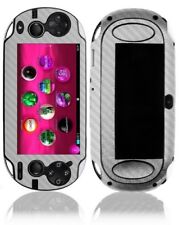 Skinomi Carbon Fiber Silver Skin+screen Protector For Sony Playstation Vita Wifi