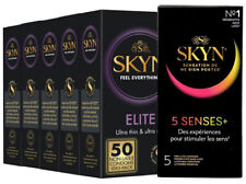 Skyn Elite Preservatifs Sans Latex Ultra Fin Lot De 50 + 5 Gratuites De 5 Senses