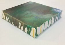 Small Wall Art Paint Pour In Green, Blue, Brown And White And Yellow 
