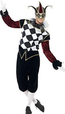 Smiffys Gothic Venetian Harlequin Costume, Black (size M)