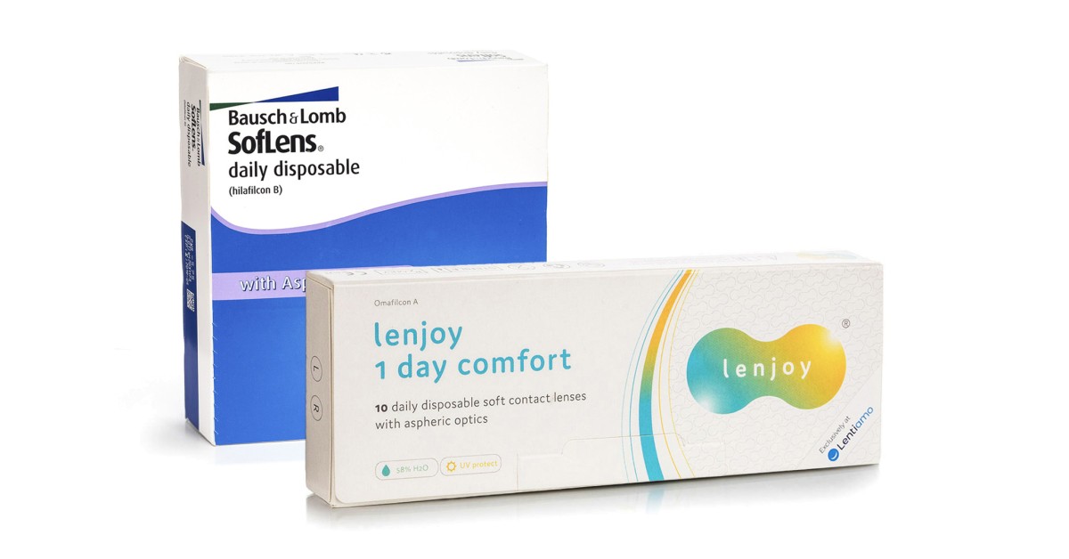 soflens daily disposable (90 lentilles) + lenjoy 1 day comfort (10 lentilles)