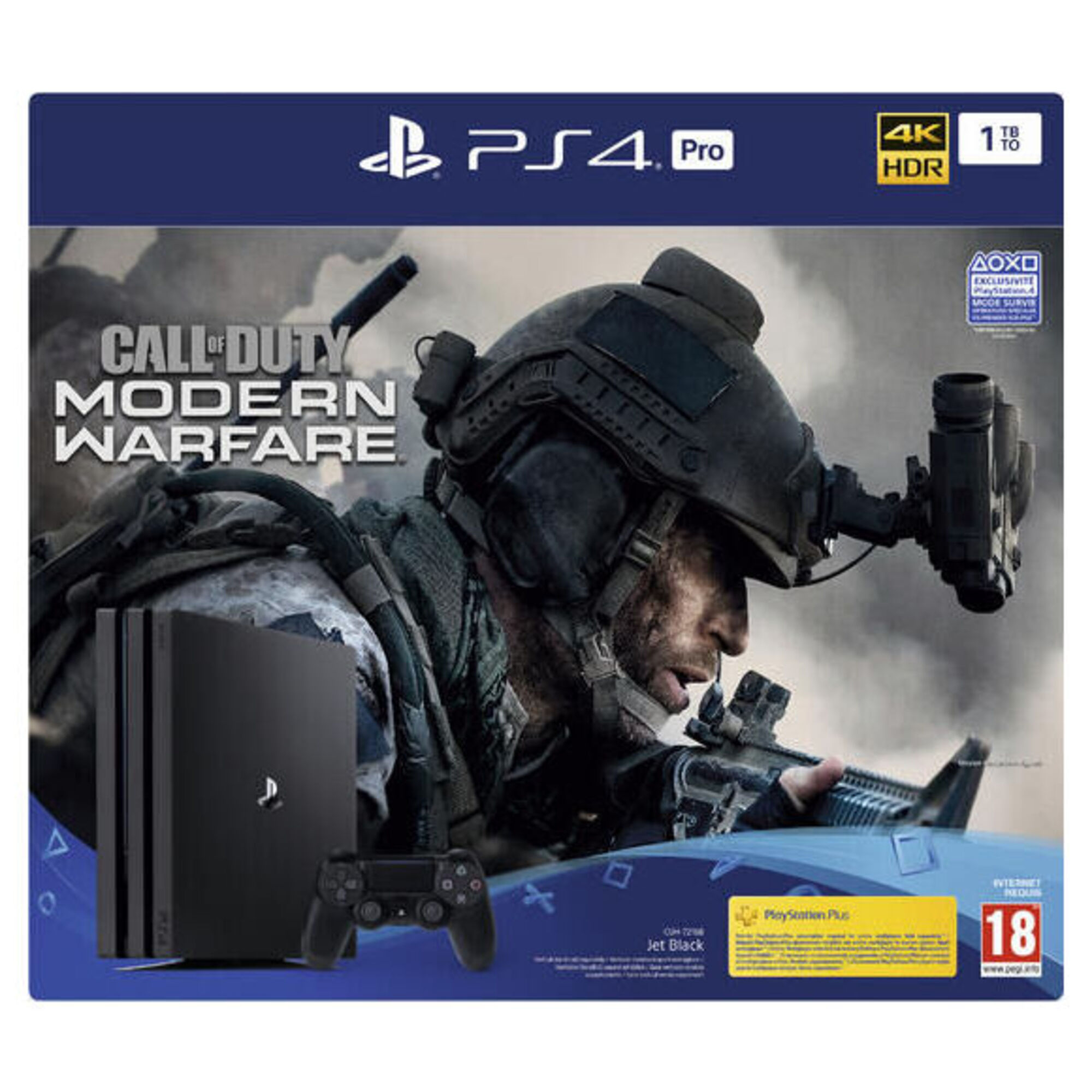 sony console ps4 pro 1 to + call of duty modern warfare - reconditionnÃ©