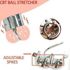 Spike Ball Stretcher Stainless Steel Chastity Lock Scrotum Enhancer Torture Cbt 
