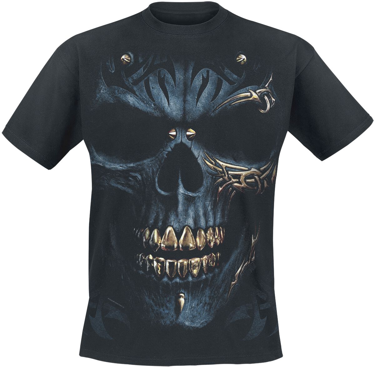 spiral t-shirt manches courtes gothic de - black gold - s Ã  4xl - pour homme - noir donna