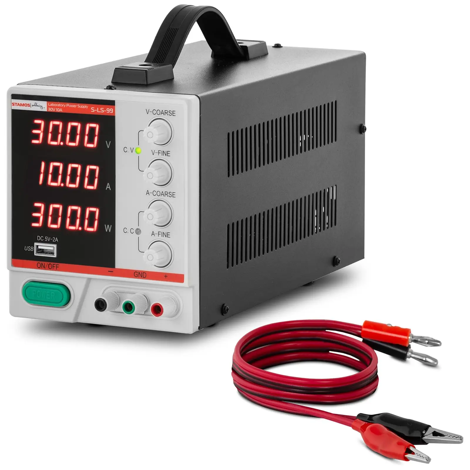 stamos soldering alimentation de laboratoire - 0 - 30 v - 0 - 10 a cc - 300 w - Écran led à 4 chiffres - usb
