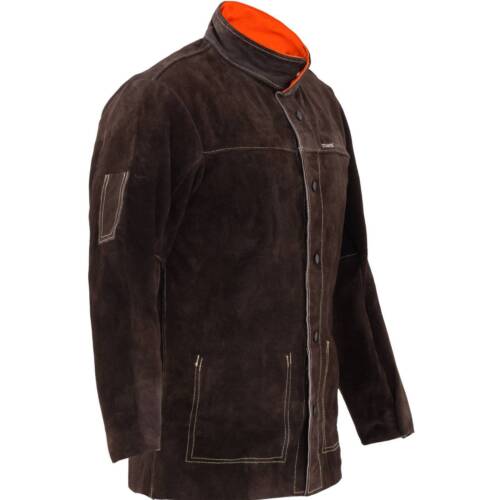 stamos welding group cow split leather welding jacket - size xxl, uomo