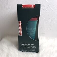 Starbucks Holiday Cold Cups Reusable 2019 - New With Straws !! Limited Edition