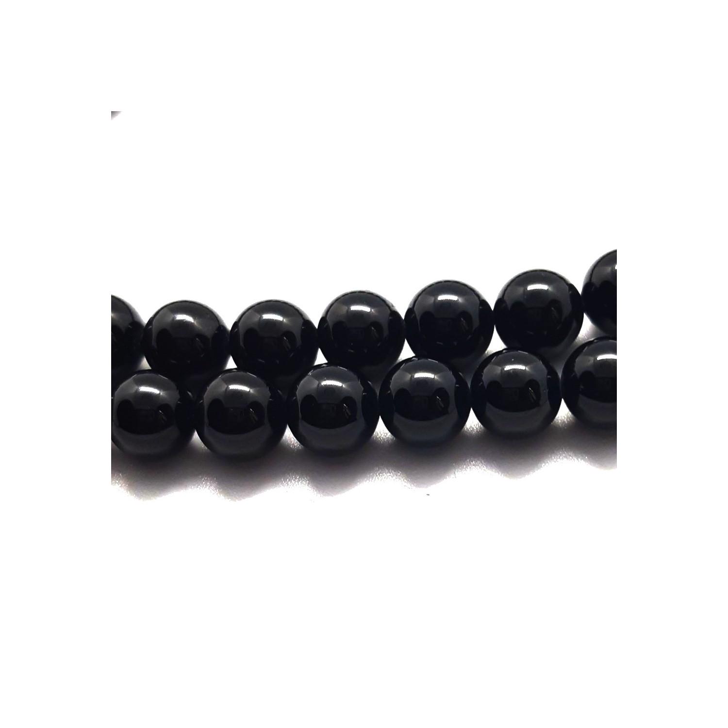 superbijoux - espace bijoux fil de 44 perles rondes 8mm 8 mm en spinelle noire