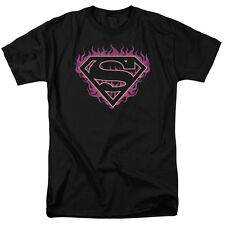 Superman Fuchsia Flames Licensed Adult T-shirt All Sizes